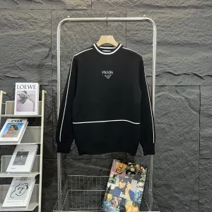 Designer Reps Prada Sweater Black Embroidery