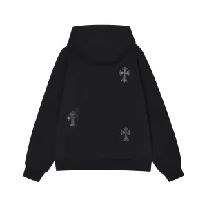 Reps High Quality Chrome Hearts Hoodies Red Cotton Cashmere Embroidery Leather Patch