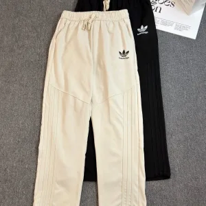High Quality Adidas Sweatpants Red Cotton Pure Silk Exquisite Workmanship Easy To Match Winter Side Stripes