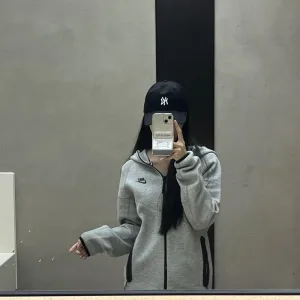 Reps High Quality Nike Outerwear Red Cotton Fleece Autumn Winter And