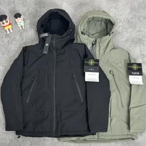 High Quality Stone Island Cotton-Padded Coat Red Cotton Polyester Ribbed Fabric Exquisite Workmanship Street Style Winter