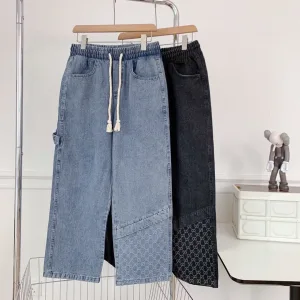 Super Clone Luxury Gucci Jeans Blue Cotton Pure Denim Relaxed Fit Street Style