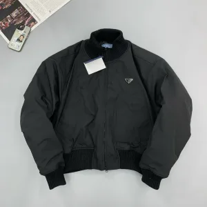 Luxury Prada Outerwear Red Cotton Down Winter Metal Logo