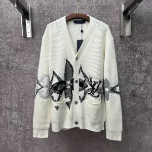 Designer Louis Vuitton Knitwear Wool Contrasting Stitching