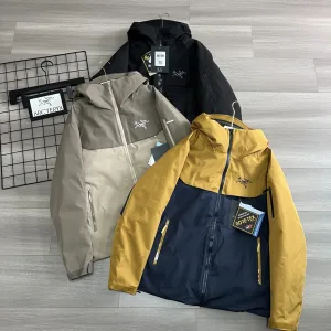 Designer Luxury Archaeopteryx Down Jackets Yellow Gore-Tex Duck Mesh Patch Three-Color Patchwork