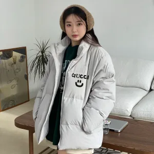 Designer Gucci Cotton-Padded Coat Black Cotton Down Oxford Cloth
