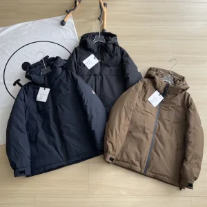 AAA Moncler Coat Black Gore-Tex Down Polyester Nylon Coated Fabric Simple Style Autumn Winter Lightweight And Breathable