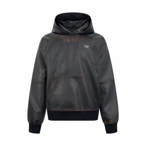 High Quality Super Clone Prada Leather Jacket Red Genuine Relaxed Fit Minimalism Embroidery