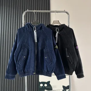 High Quality AAA Stone Island Outerwear Blue Denim Clean Lines