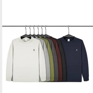 High Quality Designer Ralph Lauren Long-Sleeved Shirt Red Cotton Polyester Material Selection High-End Quality Embroidery