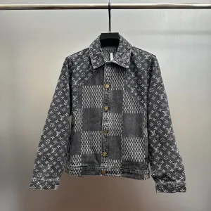 Reps AAA Louis Vuitton Outerwear Bronze Jacquard Denim Patch