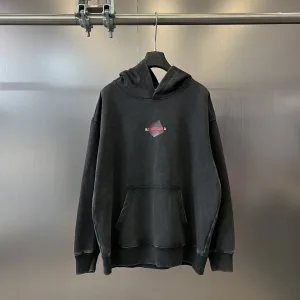 Luxury Designer Balenciaga Hoodies Black Cotton Relaxed Fit Winter