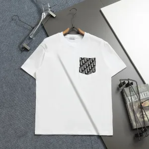 Super Clone Designer Dior Short-Sleeved T-Shirt Black Cotton Pure Patch