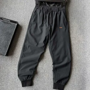 Reps Zegna Jogger Pants Red Cotton Duck Down Nylon Formal Business Zippered Pocket