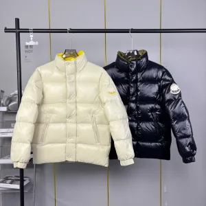 Reps Luxury Monk Outerwear Red Duck Down Nylon Chenil Lace Fabric Autumn Winter Clean Cut Embroidery Patch Glossy Finish Zippered Pocket
