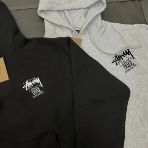 AAA Reps Stussy Hoodie Red Cotton Pure Fleece Ribbed Fabric Relaxed Fit Winter