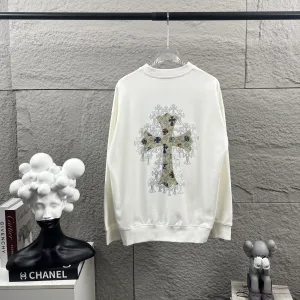 High Quality Chrome Hearts Long-Sleeved Shirt Black Autumn Winter Early Embroidery