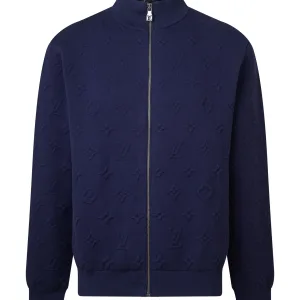 Designer Louis Vuitton Coat Blue Wool Cashmere Blend