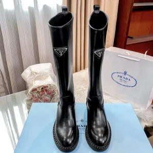 Luxury Prada Long Boots Black Autumn