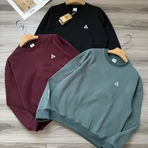 Luxury Super Clone Nike Sweatshirt Red Cotton Pure Fleece Embroidery