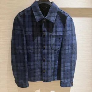 Super Clone Designer Louis Vuitton Shirt Blue Jacquard Denim