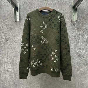 Reps High Quality Louis Vuitton Long-Sleeved Shirt Red Plush Jacquard Spring Winter Early Pattern