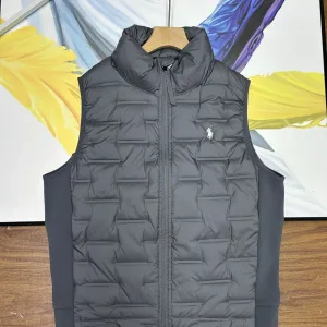 Luxury Ralph Lauren Vest Red Duck Down Fleece Autumn Winter And Zippered Pocket