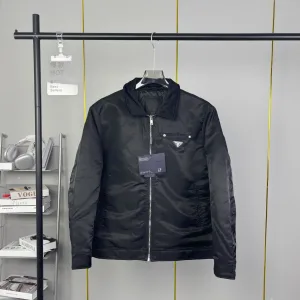 Reps Prada Outerwear Red Twill Corduroy Fabric Suitable For All Body Types Autumn Winter Slim Fit