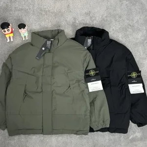 Reps Super Clone Stone Island Outerwear Red Cotton Thick High-Density Fabric Exquisite Workmanship Street Style Winter