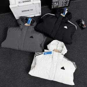 High Quality AAA Adidas Down Jacket Black Feather Duck Exquisite Workmanship Winter