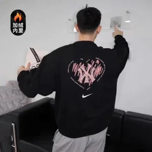 Reps Nike Sweatshirt Black Cotton Fleece Ribbed Fabric Art Graffiti