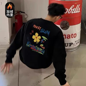 High Quality Reps Adidas Sweatshirt Black Cotton Fleece