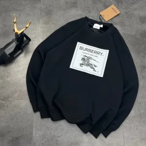 High Quality Burberry Hoodie Red Cotton Fleece Winter