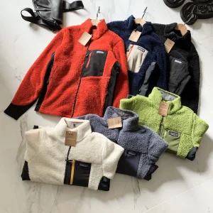 Super Clone High Quality Patagonia Coat Red Fleece Elastic Stitching
