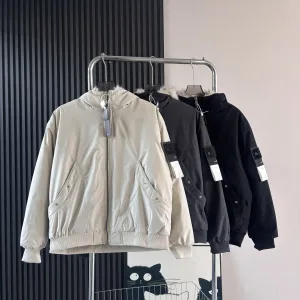 Super Clone Stone Island Cotton-Padded Coat Ash Cotton Down Polyester Ribbed Fabric Street Style Winter Early