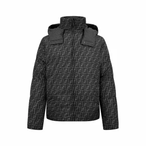 Designer Fendi Down Jacket Ash Duck Nylon Understated Luxury Winter