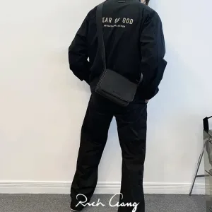 Luxury Fear Of God Crossbody Bag Ash Nylon Pu Leather Fabric Streetwear