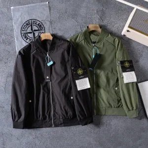 Super Clone AAA Stone Island Jacket Red Nylon Twill Ribbed Fabric Spring Autumn