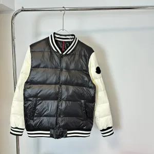 Designer Moncler Jacket Black Duck Down Polyester Winter Patch