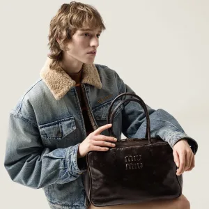 Luxury Reps Miu Coat Red Wool Lambswool Denim Autumn Winter And