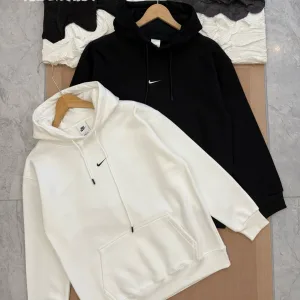 High Quality Nike Hoodie Red Cotton Fleece Simple And Versatile Sophistication Autumn Winter