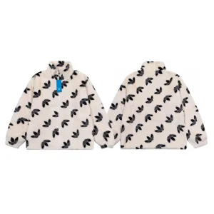AAA Adidas Coats Red Cotton Rabbit Fur Lace