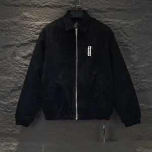 AAA Chrome Hearts Cotton-Padded Coat Red Cotton Rayon Embroidery