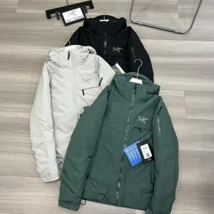 Luxury AAA Arcteryx Jackets Red Gore-Tex Down Mesh 3D Logo Zippered Pocket