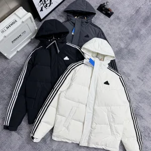 Reps Adidas Down Jacket Black Feather Duck Exquisite Workmanship Winter
