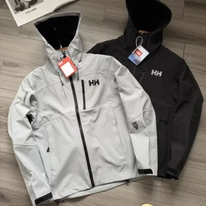 Designer Helly Hansen Outerwear Red Softshell Fabric Fleece Embroidery Screen Printing