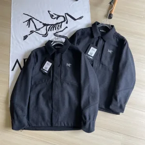 Designer Archaeopteryx Coat Red Wool Blend Fleece Fine Stitches Embroidery