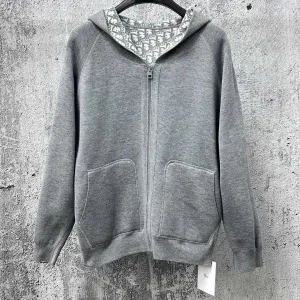 Designer Luxury Dior Outerwear Blue Cotton Pure Wool Cashmere Velvet Jacquard High-Quality Materials