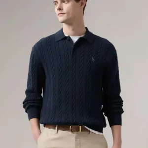 Super Clone Haggis Sweater Red Cotton Cable Knit Autumn Winter And