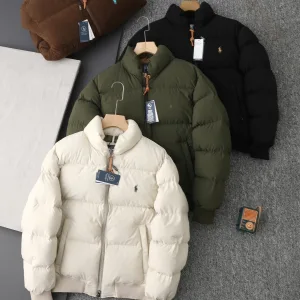 Designer Ralph Lauren Long-Sleeved Red Down Corduroy Winter